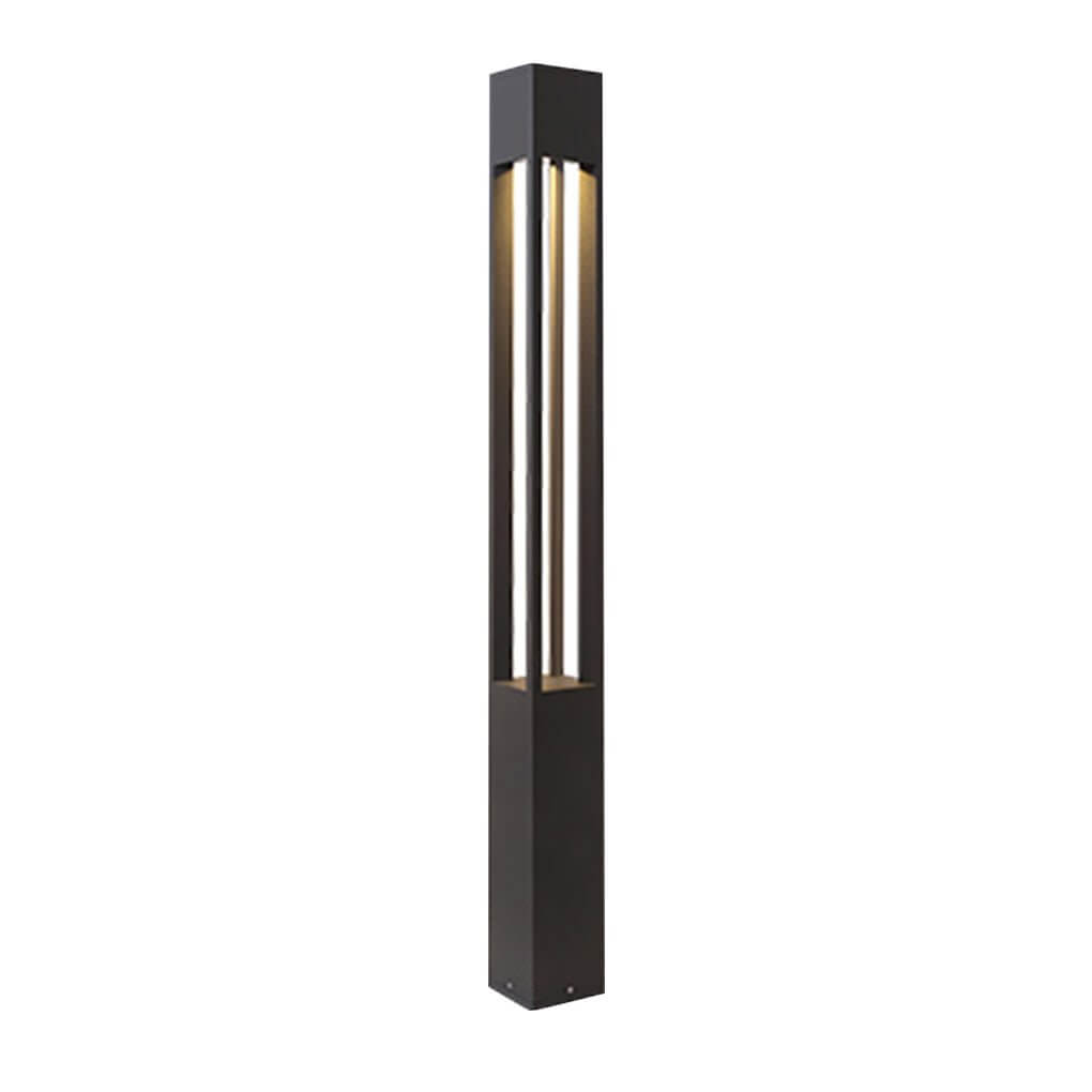 Modern Black LED Bollard Path Lights for Landscape and Walkway Illumination