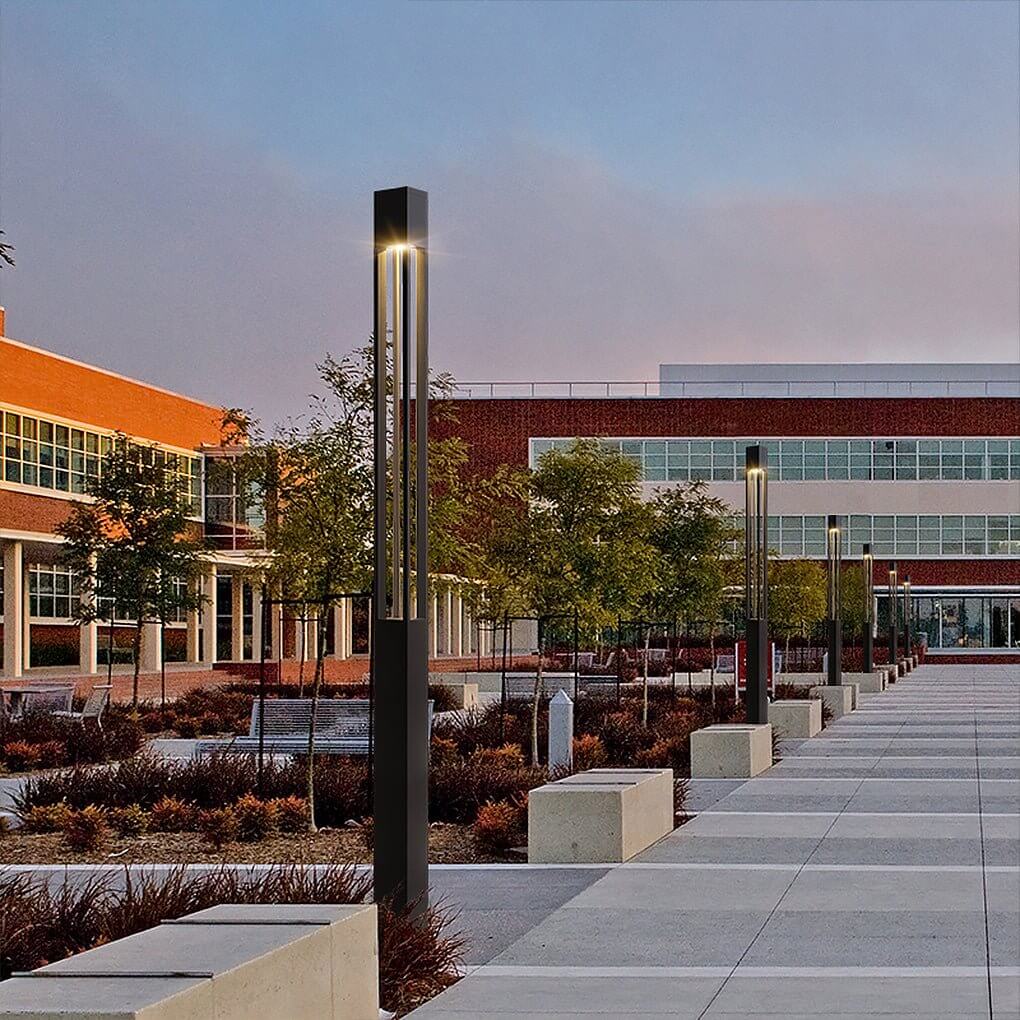 Modern Black LED Bollard Path Lights for Landscape and Walkway Illumination