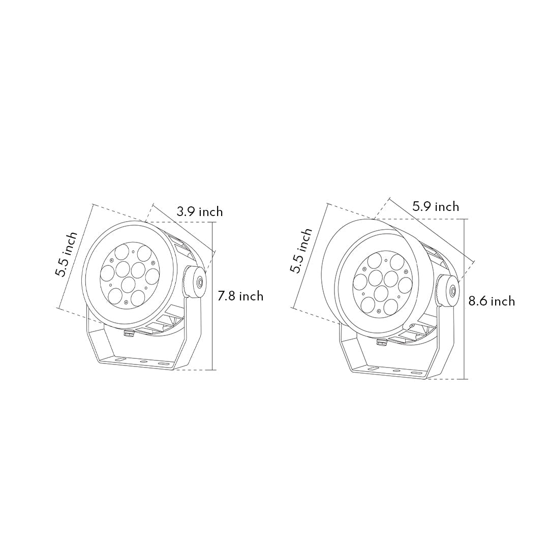 Circular LED Landscape Spotlight with Die-Cast Aluminum Housing
