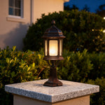 European Classic Outdoor Pillar Light with Warm LED Glow