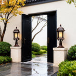 European Classic Outdoor Pillar Light with Warm LED Glow