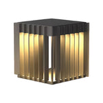 Modern Square Outdoor Pillar Light – Waterproof Stainless Steel LED