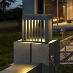 Modern Square Outdoor Pillar Light – Waterproof Stainless Steel LED