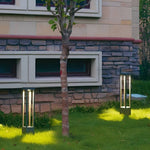 Black Aluminum LED Bollard Landscape Light – 4-Beam Garden Path Lamp