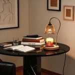 Aromatherapy Wax Melt Table Lamp with Glass Shade, Modern Ambient Lighting