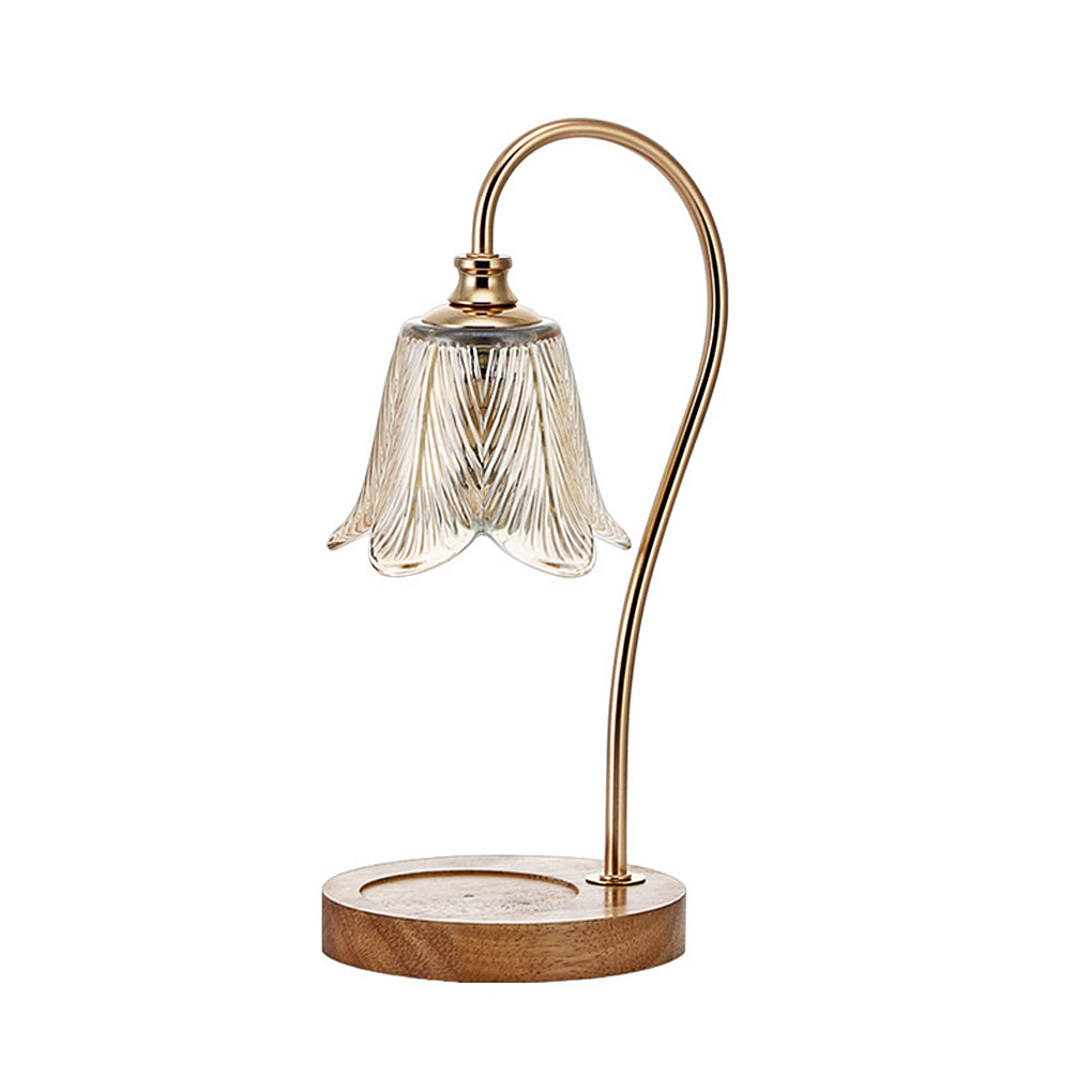 Aromatherapy Wax Melt Table Lamp with Glass Shade, Modern Ambient Lighting
