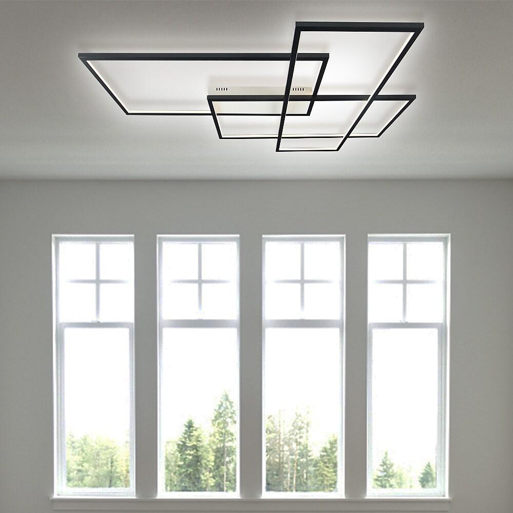 Overlapping Rectangles Aluminum Geometric Style Flush Mount Lighting Led Ceiling Light