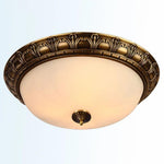 Antique Flush Mount Ceiling Light Vintage Bronze Frosted Glass Light Fixture