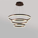 Trio of Illumination: Modern LED Chandelier with Adjustable Rings