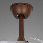 Walnut Wood Ceiling Fan with Four Lights, Silent LED Dimmable