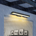 Modern Outdoor Wall Sconce with Motion Sensor in Matte Black Rectangular Design