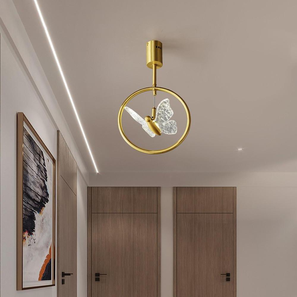 Butterfly Ring Led Nordic Ceiling Light Semi Flush Mount Ceiling Light With Acrylic Lampshade