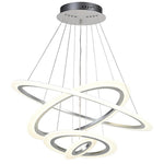 Modern 4-Ring LED Chandelier with Adjustable Hanging
