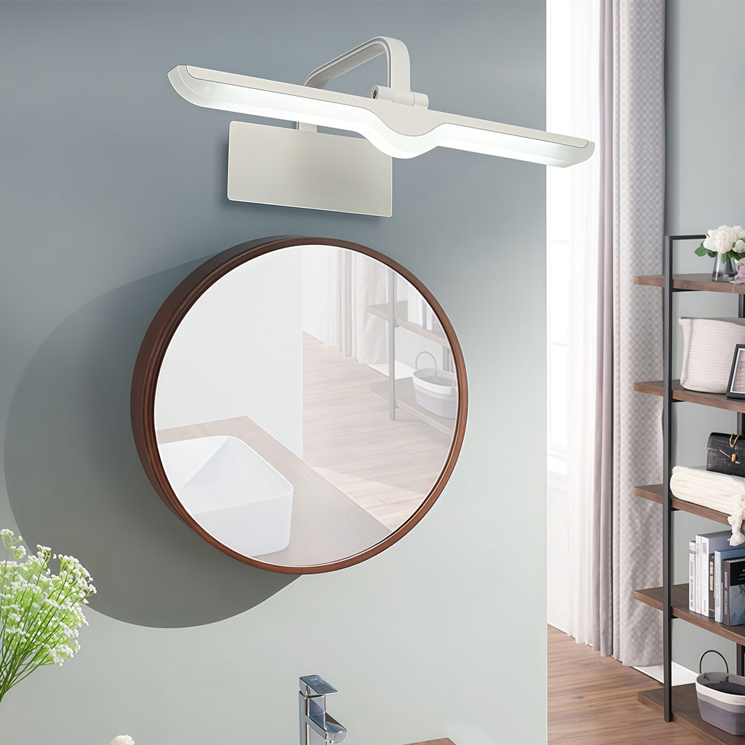Lumen White LED Vanity Light Bar with Adjustable Heads for Modern Bathrooms