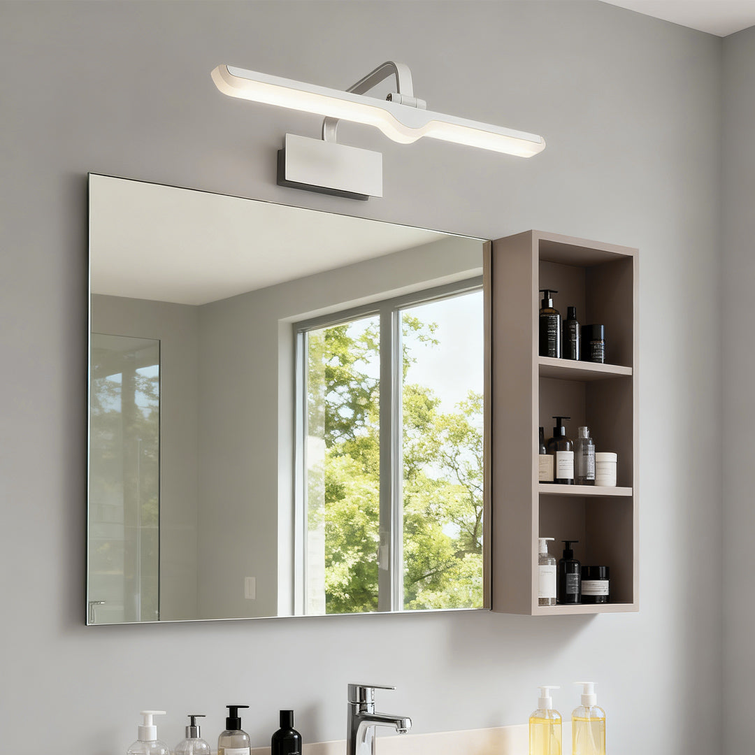 Lumen White LED Vanity Light Bar with Adjustable Heads for Modern Bathrooms