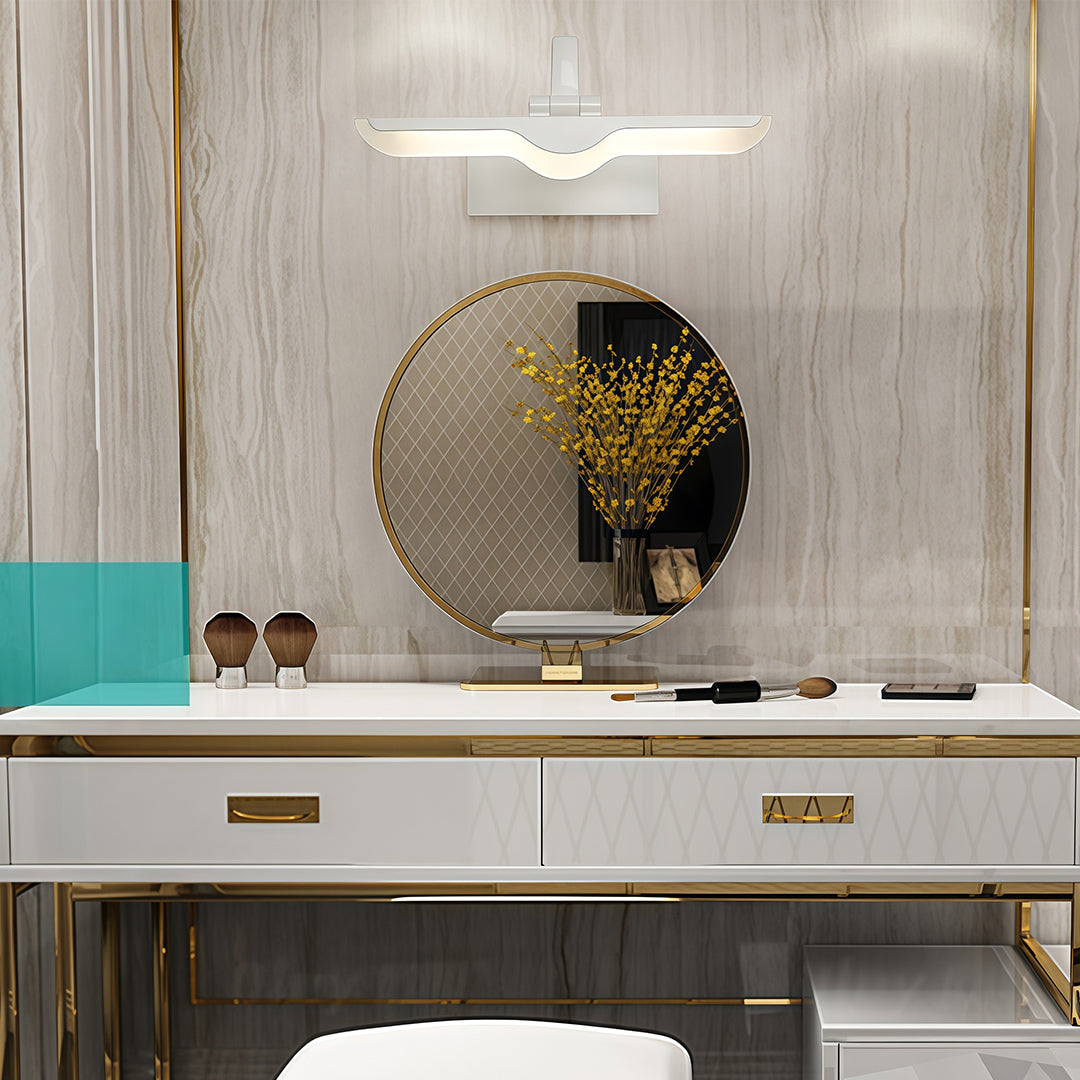 Lumen White LED Vanity Light Bar with Adjustable Heads for Modern Bathrooms