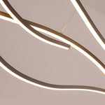 Wavy LED Pendant Light with Adjustable Height in Metallic Finishes