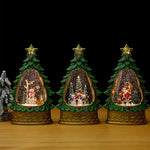 Nordic Christmas Tree Table Lamp with Music Box and Snowfall Effect