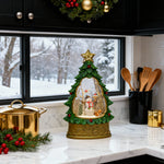 Nordic Christmas Tree Table Lamp with Music Box and Snowfall Effect
