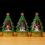 Nordic Christmas Tree Table Lamp with Music Box and Snowfall Effect