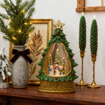 Nordic Christmas Tree Table Lamp with Music Box and Snowfall Effect