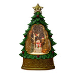 Nordic Christmas Tree Table Lamp with Music Box and Snowfall Effect