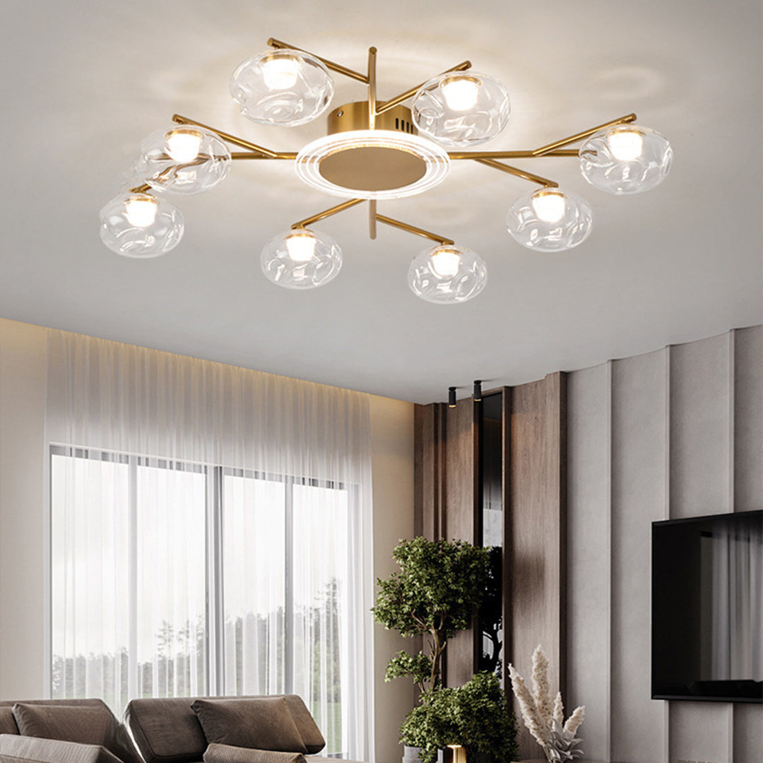 Lumina Branching Semi-Flush Ceiling Light in Black or Copper