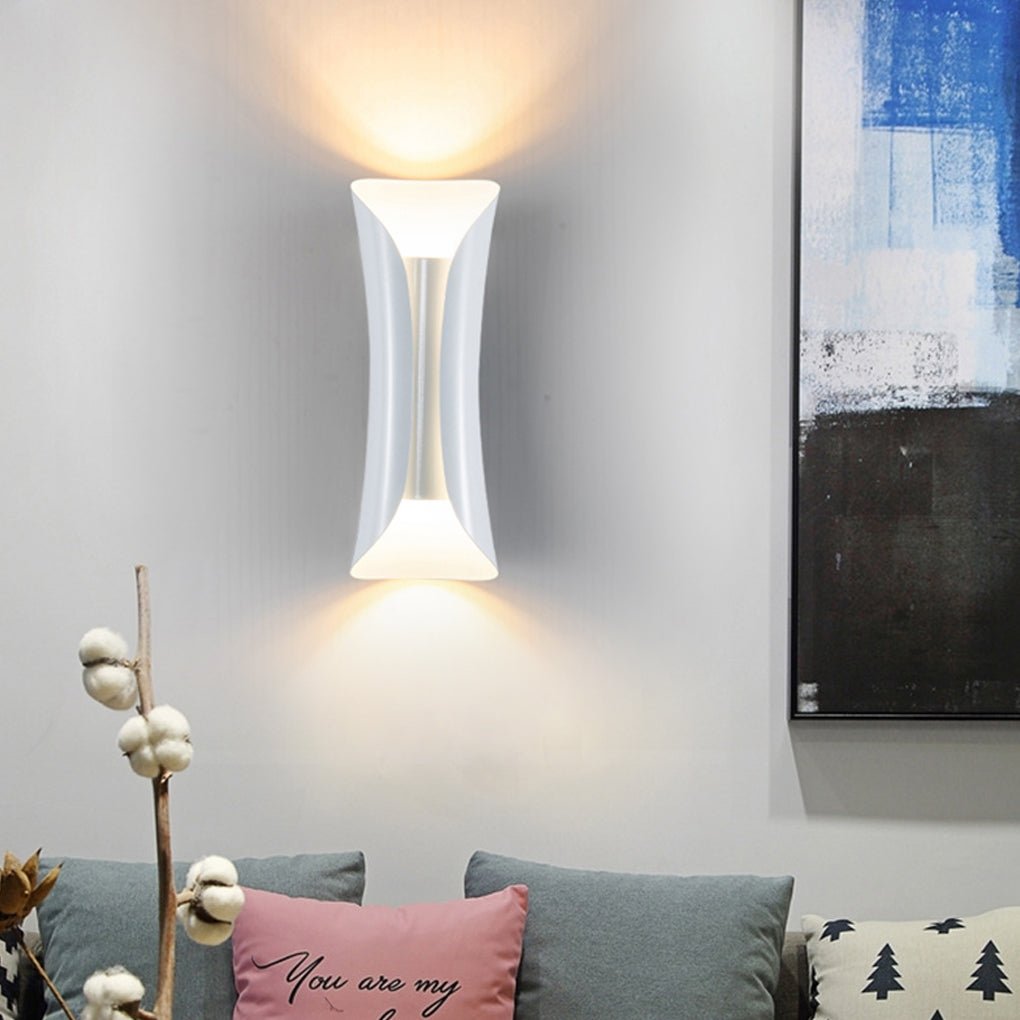 Nordic Minimalist LED Up Down Wall Sconce in Black, White, or Gold