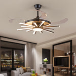 Modern Multi-Head Ceiling Fan with Integrated LED Light in Black or Gold