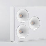 Modern Rectangular LED Flush Mount Ceiling Light, 6-Light Black and White