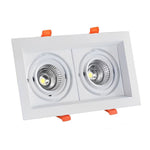 Modern Twin-Head Adjustable LED Recessed Ceiling Spotlight in Black or White