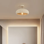 Semi Flush Ceiling Light in White, Yellow, or Red – Wabi-Sabi Japanese Style LED Ceiling Lamp for Zen Interiors