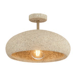 Semi Flush Ceiling Light in White, Yellow, or Red – Wabi-Sabi Japanese Style LED Ceiling Lamp for Zen Interiors