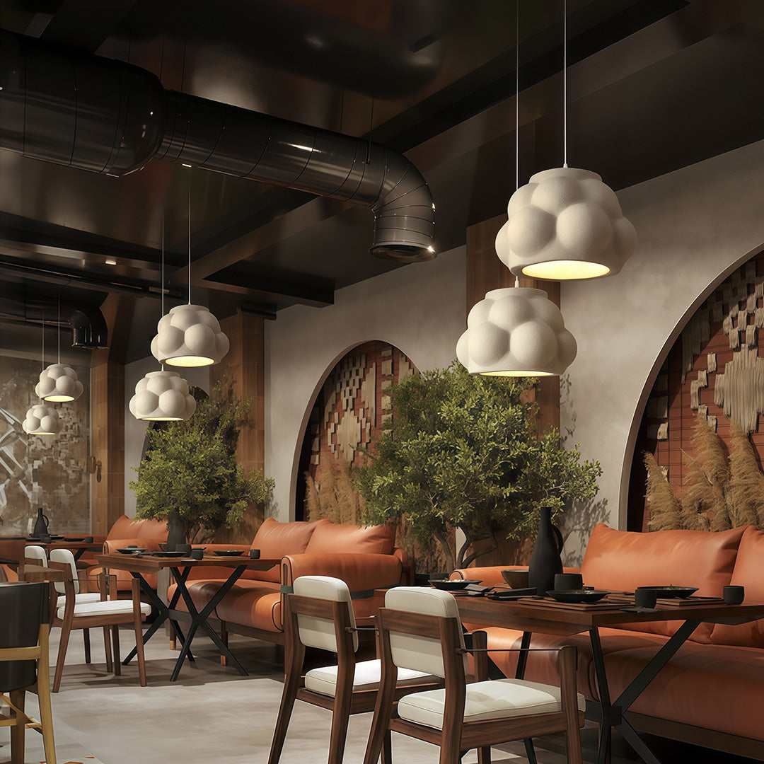 French-Style Metal Pendant Light with Frosted Glass Shade