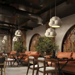 French-Style Metal Pendant Light with Frosted Glass Shade