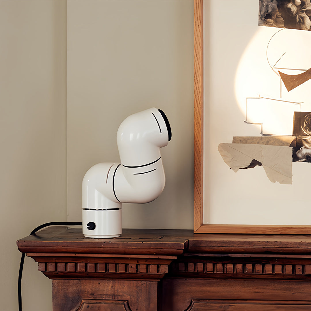 Modern Rotating Pipe Table Lamp with LED Warm Light