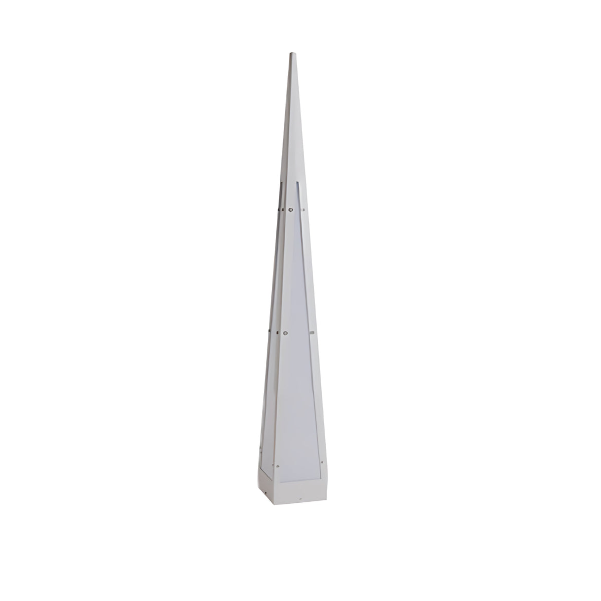 Geometric Pyramid LED Floor Lamp in Stainless Steel for Outdoor and Modern Interiors
