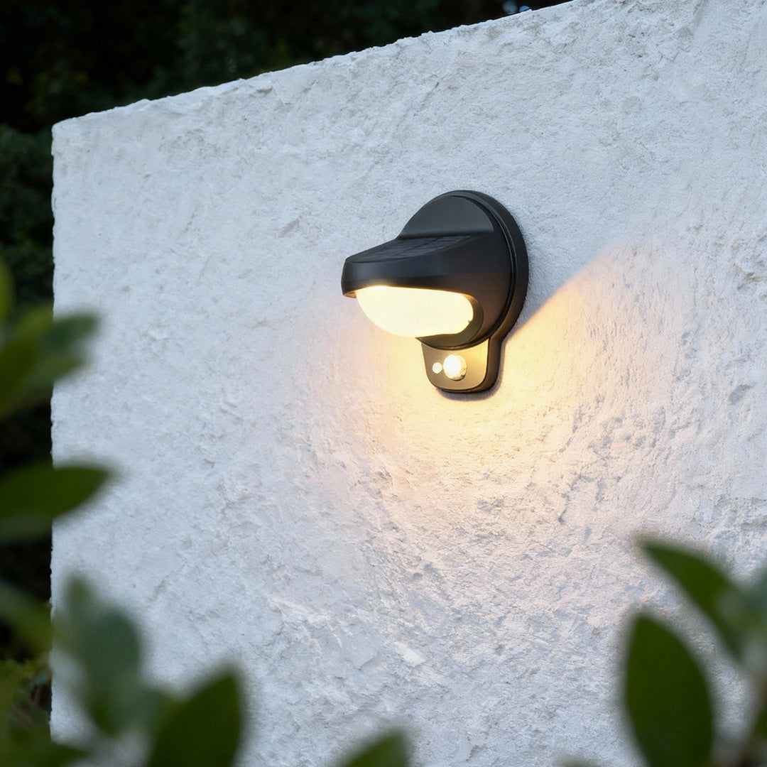 Aria Solar Wall Sconce Set of Two in Matte Black