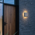 Minimalist Geometric Outdoor Wall Sconce in Gray Die-Cast Aluminum