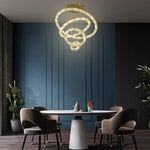 3 4 Light Led Tiered Chandelier Led Crystal Ring Hanging Pendant Light