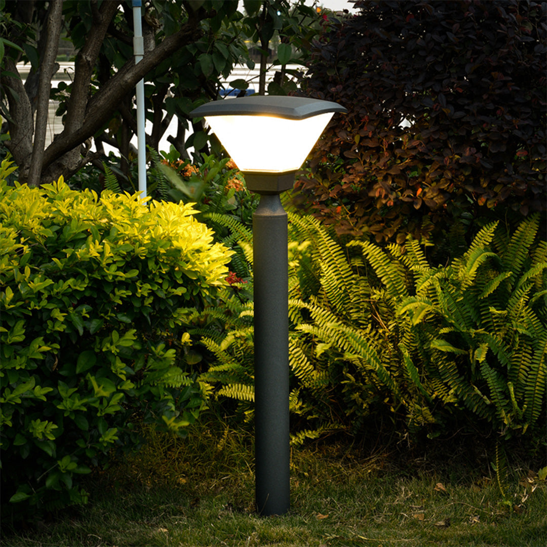 Modern Outdoor Bollard Light – Minimalist Black Garden Pathway Lamp