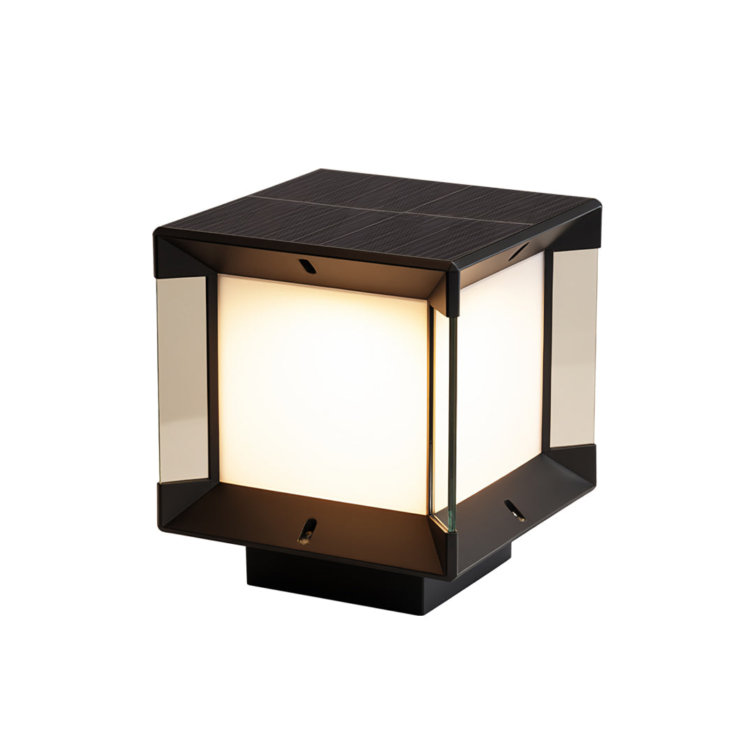 Modern Minimalist Outdoor Pillar Light in Sand Black Aluminum