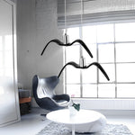 Wing Pendant Light Modern Seagull LED Metal Hanging Lamp