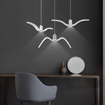 Wing Pendant Light Modern Seagull LED Metal Hanging Lamp