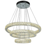 Modern 3 Tiers Circles Suspended Chandelier With Crystal Accents