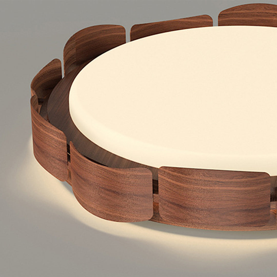 Nordic Wood Flush Mount Ceiling Light with Full Spectrum LED