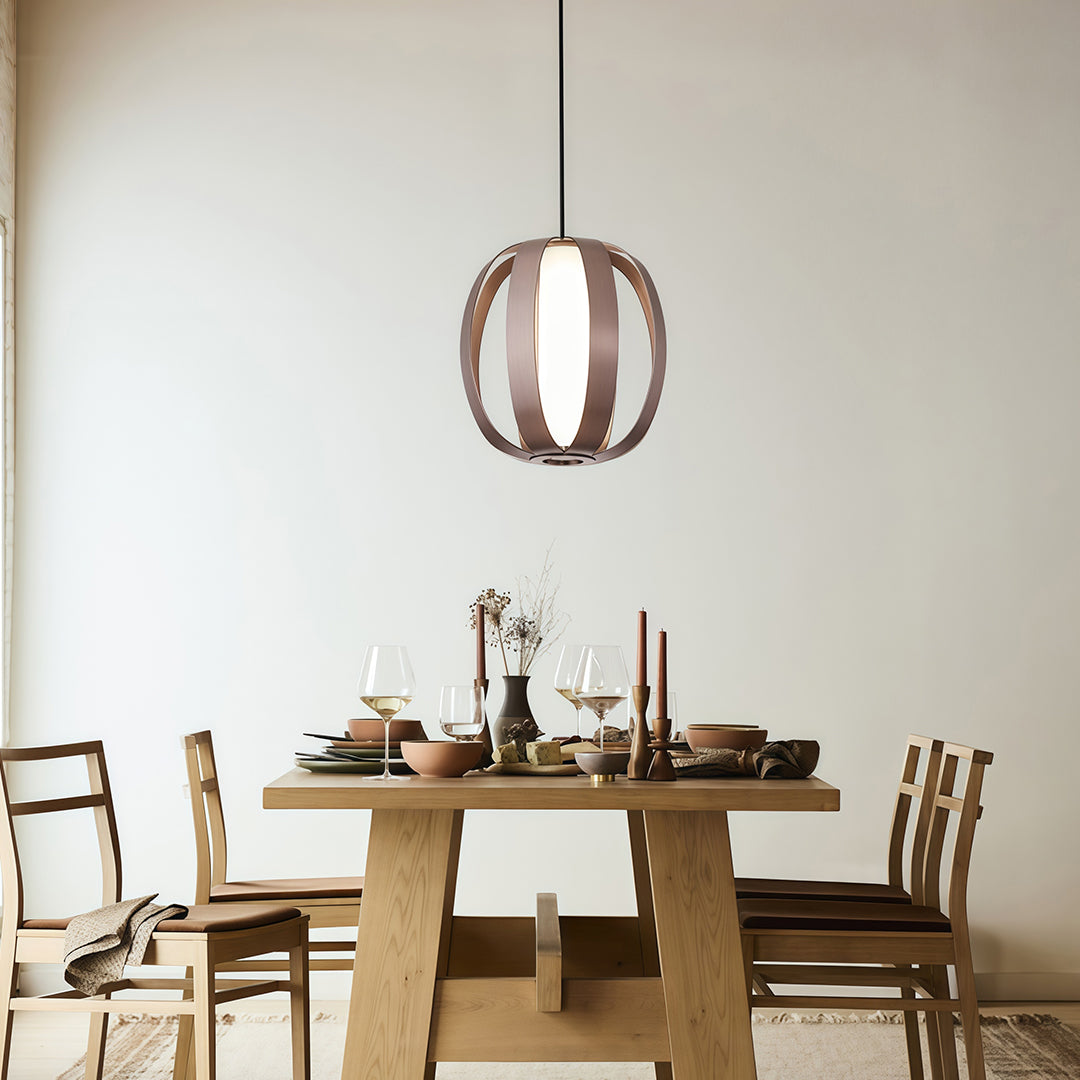 Modern Lantern Pendant Light with LED – Minimalist Ceiling Fixture in Four Finishes
