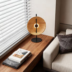 Modern Wood Table Lamp with Warm LED Light for Bedroom and Living Room