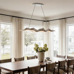 Wave Wood LED Pendant Light – Japanese Minimalist Chandelier
