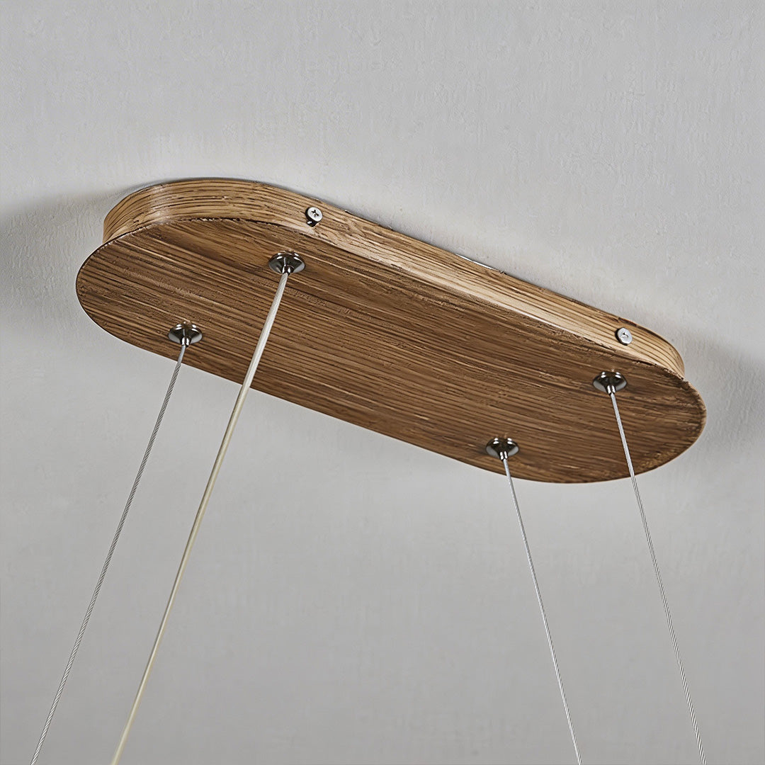 Wave Wood LED Pendant Light – Japanese Minimalist Chandelier